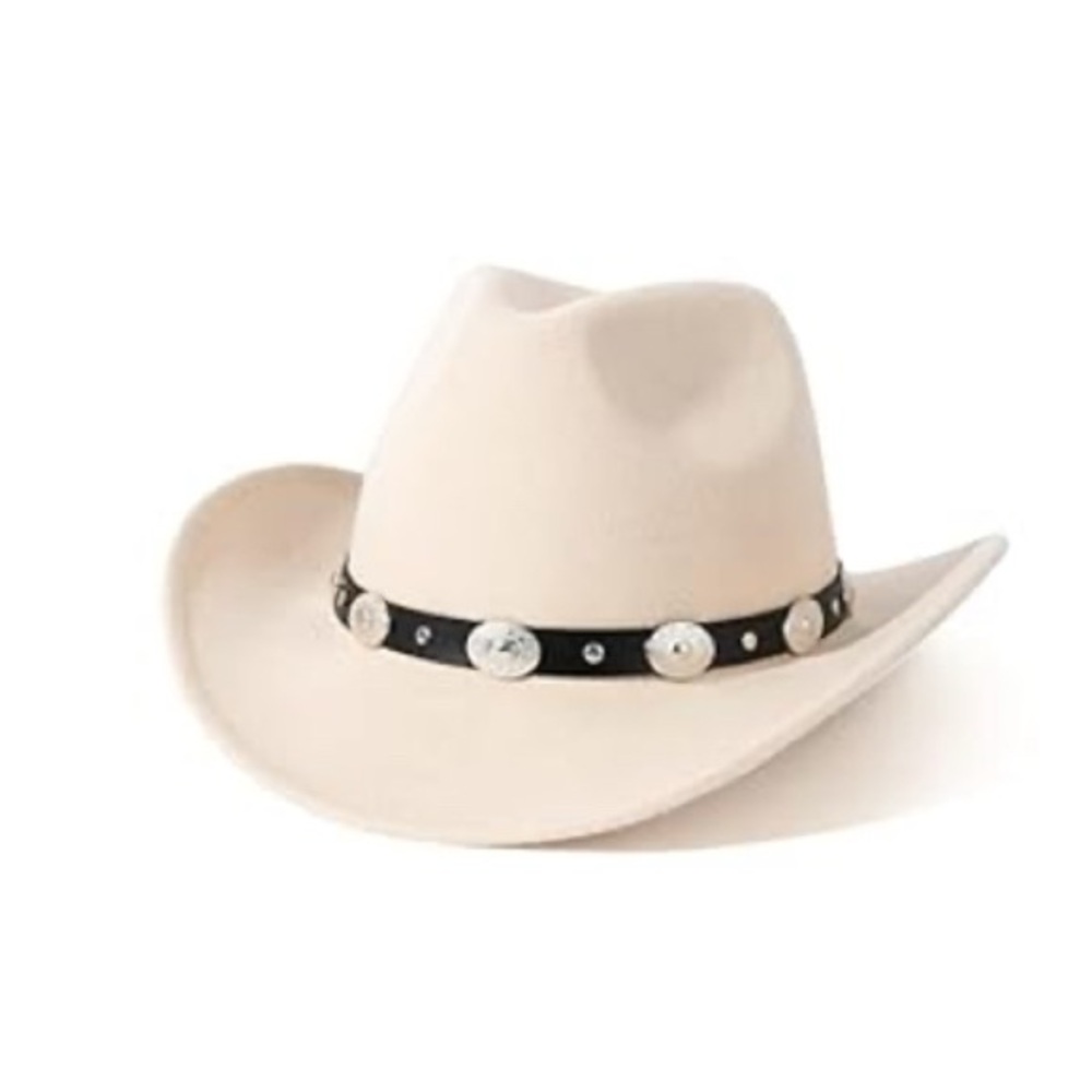 Cream Cowboy Hat with Black Band
